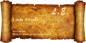 Laub Ernő névjegykártya